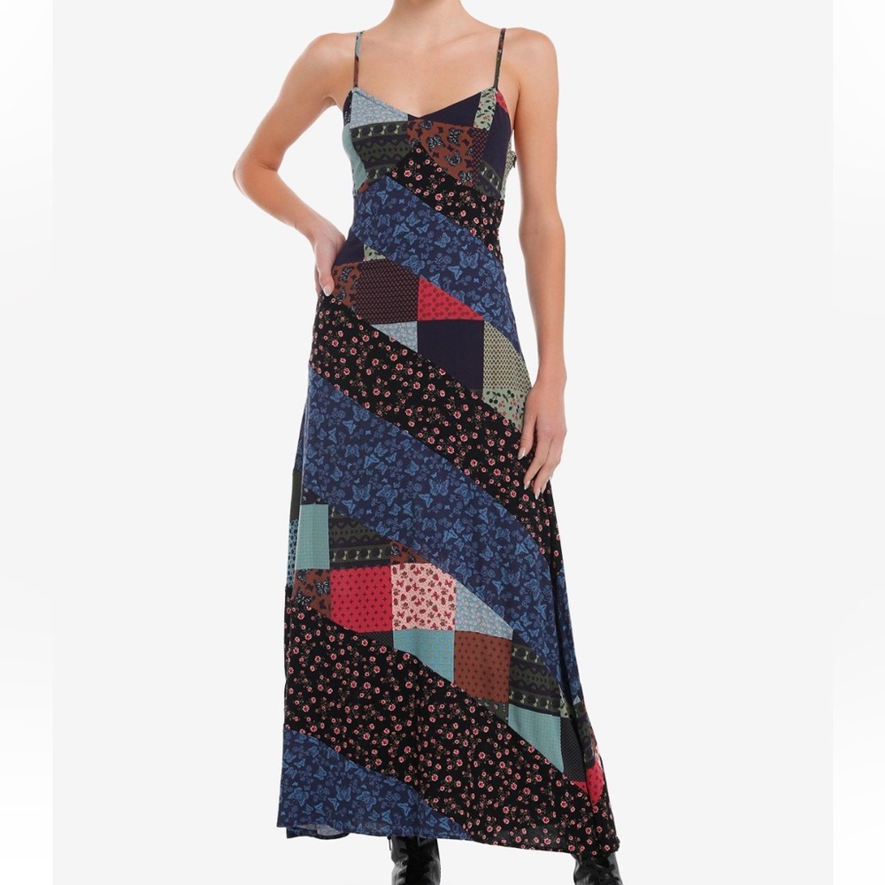 Thornโ & Fable Patchwork Stripe Maxi Dress Hot Topic